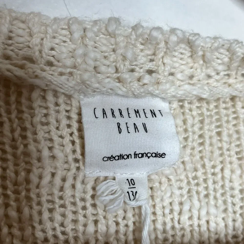 Carrement Beau Oversized Sleeveless Sweater Cream Girls 10 Boho